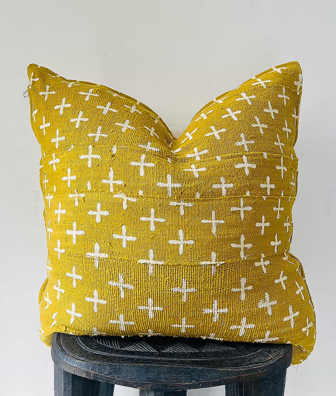 Somankidi Mustard Mudcloth Cushion