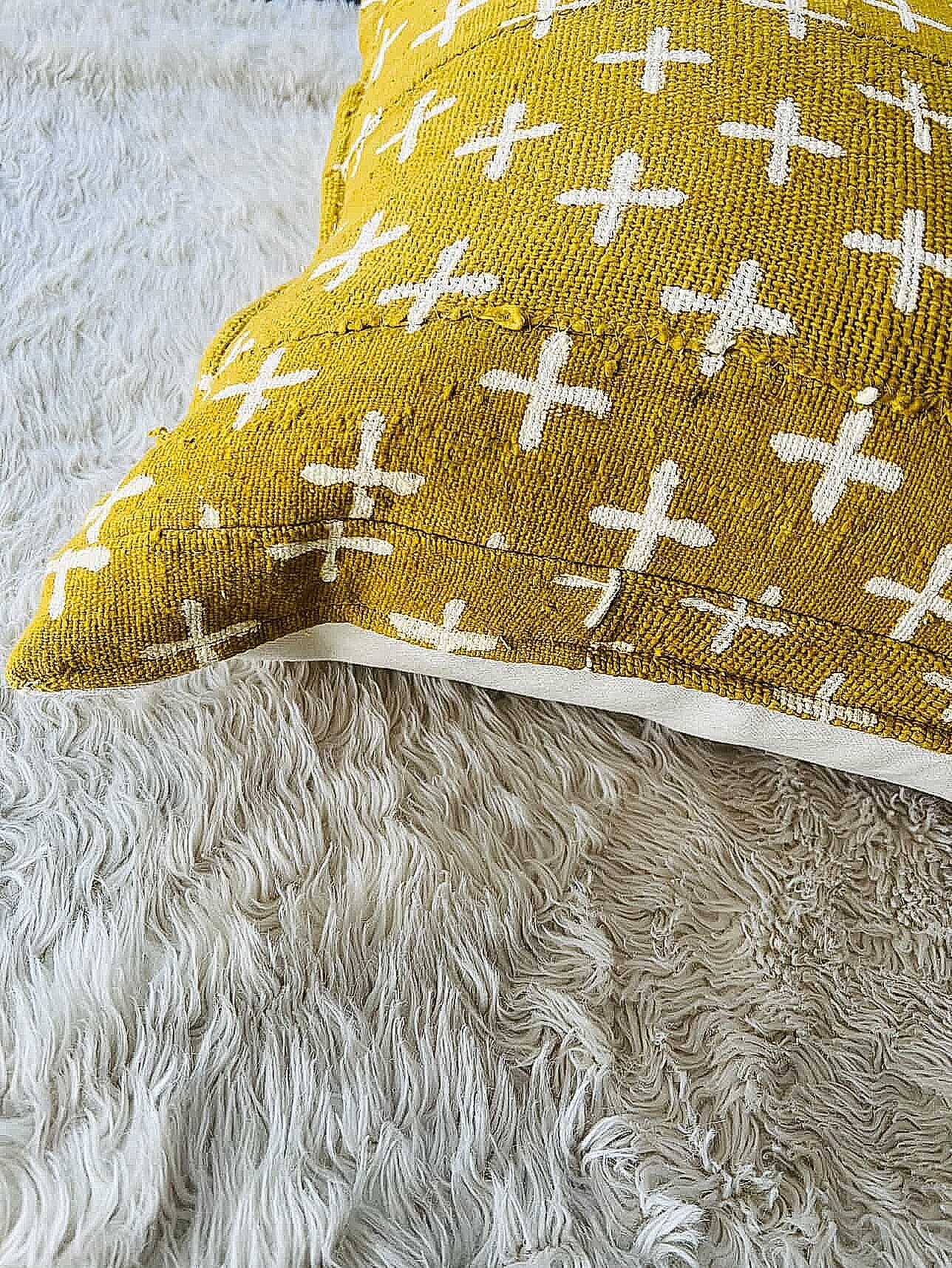 Somankidi Mustard Mudcloth Cushion