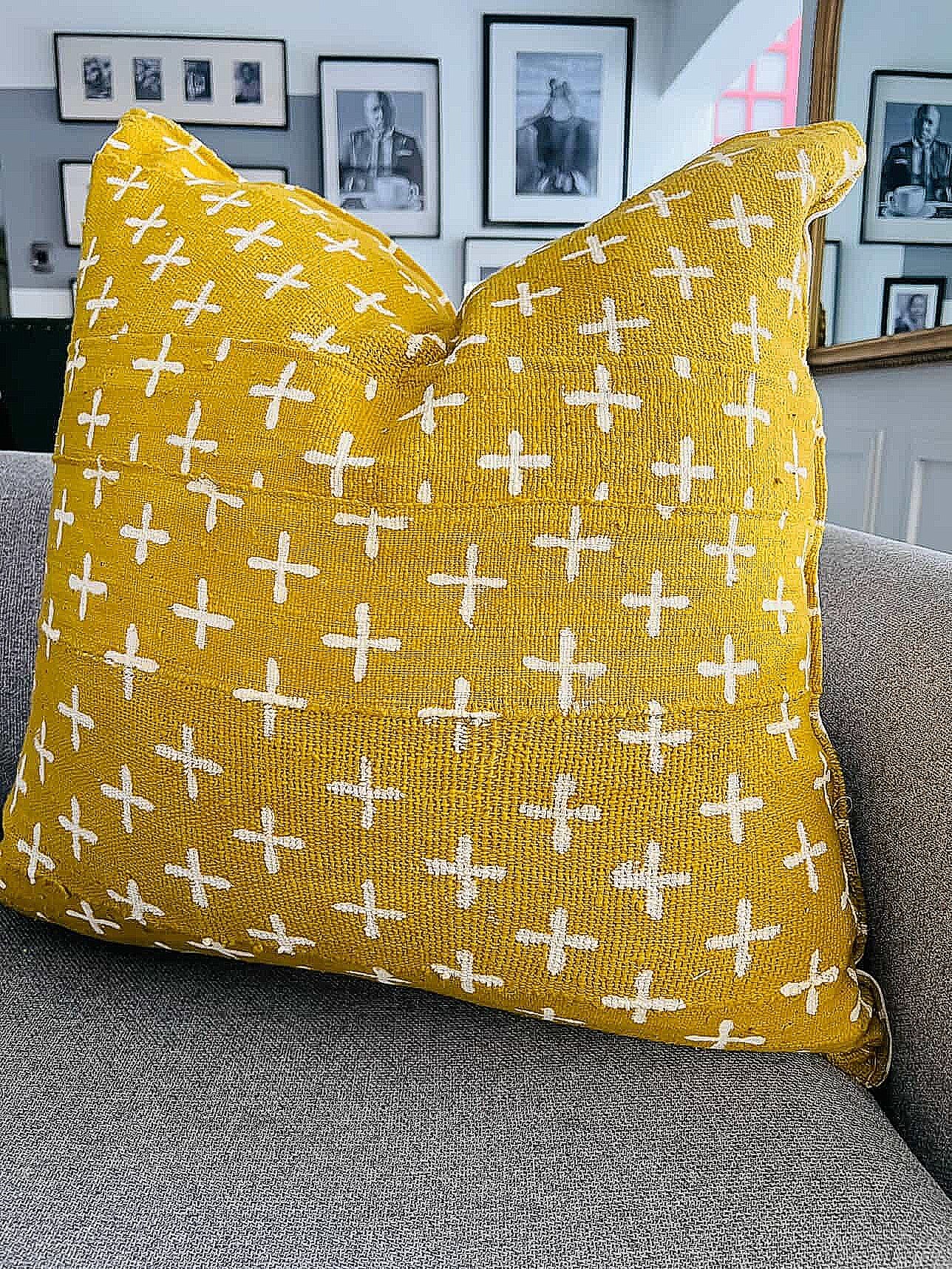 Somankidi Mustard Mudcloth Cushion
