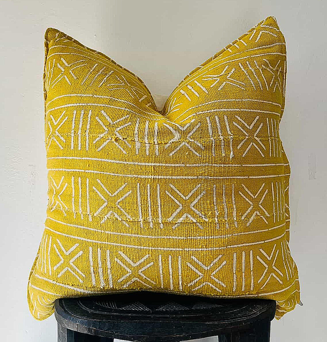 Toya Mustard Mudcloth Cushion