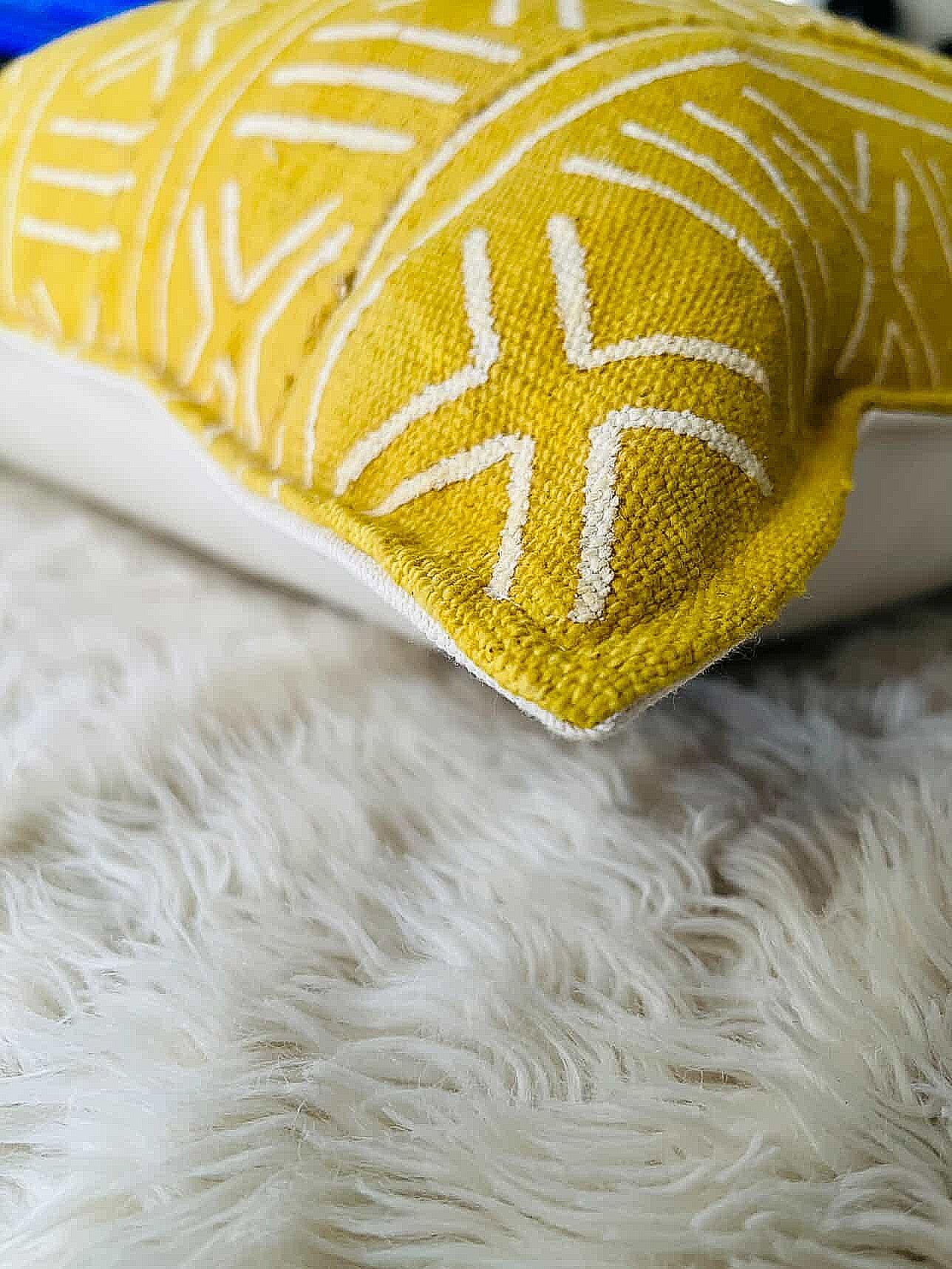 Toya Mustard Mudcloth Cushion