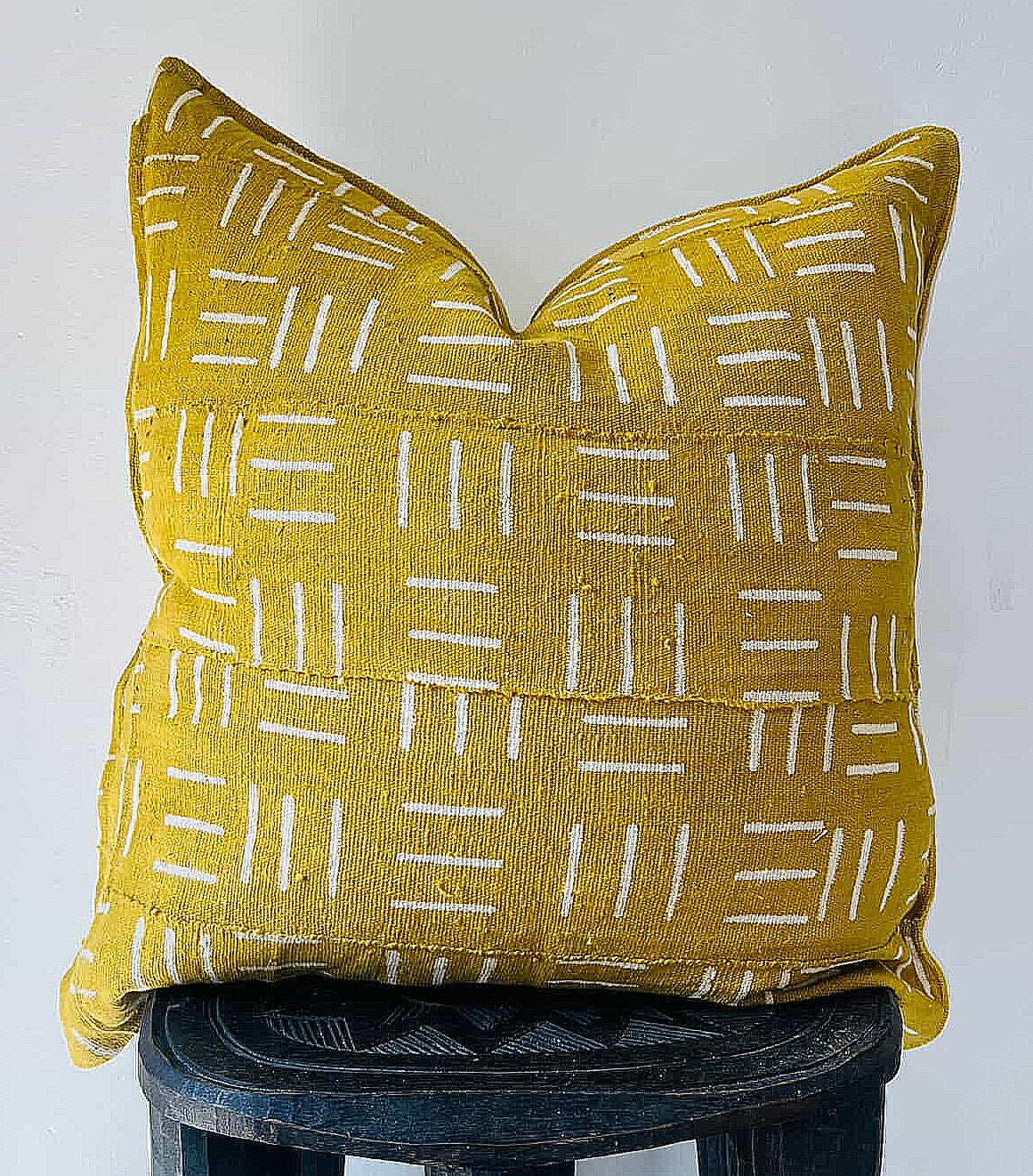 Ménaka Mustard Mudcloth Cushion