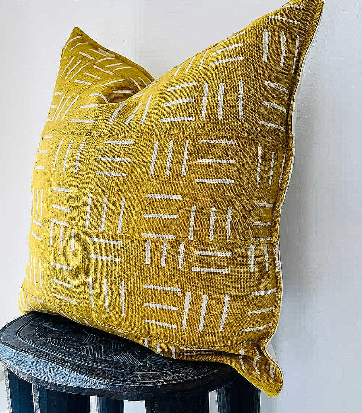Ménaka Mustard Mudcloth Cushion